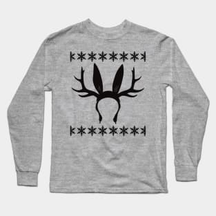 Festive Burger Antlers - black Long Sleeve T-Shirt